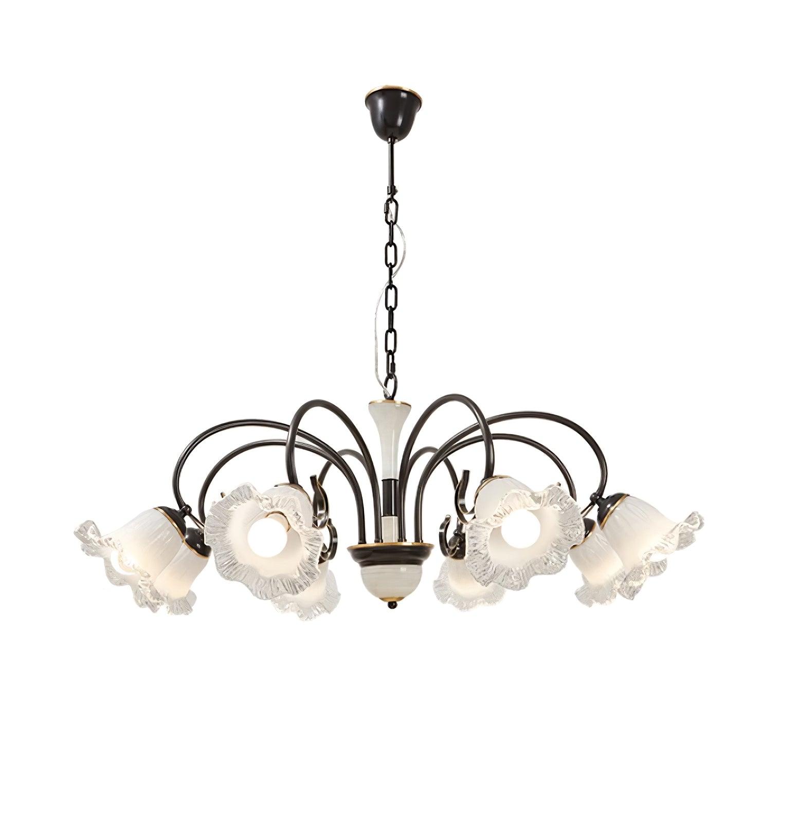 Elegant Luce Black Chandelier - Modern Crystal Ceiling Light Fixture for Dining Room, Bedroom & Living Room Decor