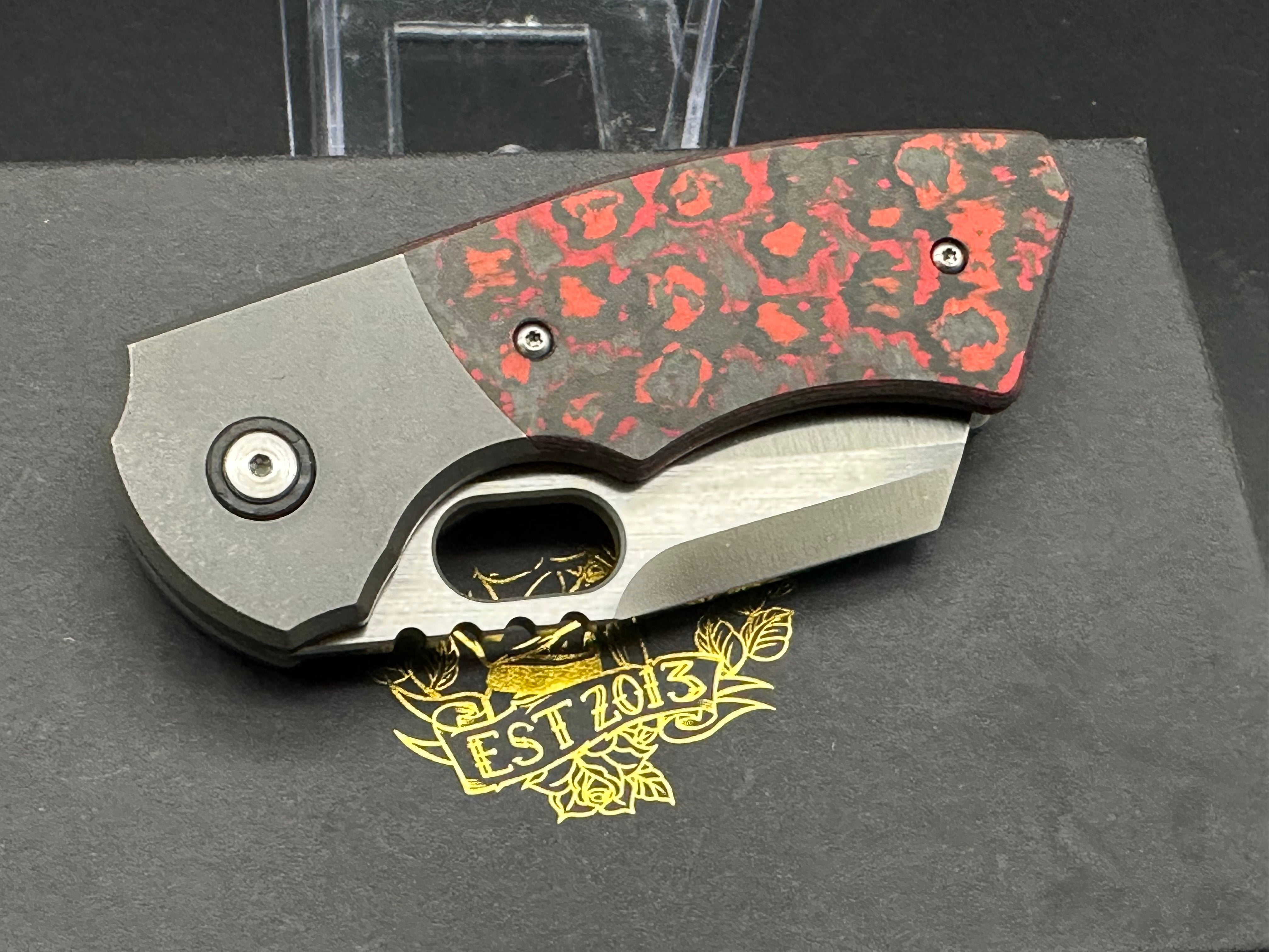 Berg Slim Satin Lava Flow Folding Knife with Premium 20CV Steel Blade - EDC, Outdoor Camping, Hunting & Survival Gear