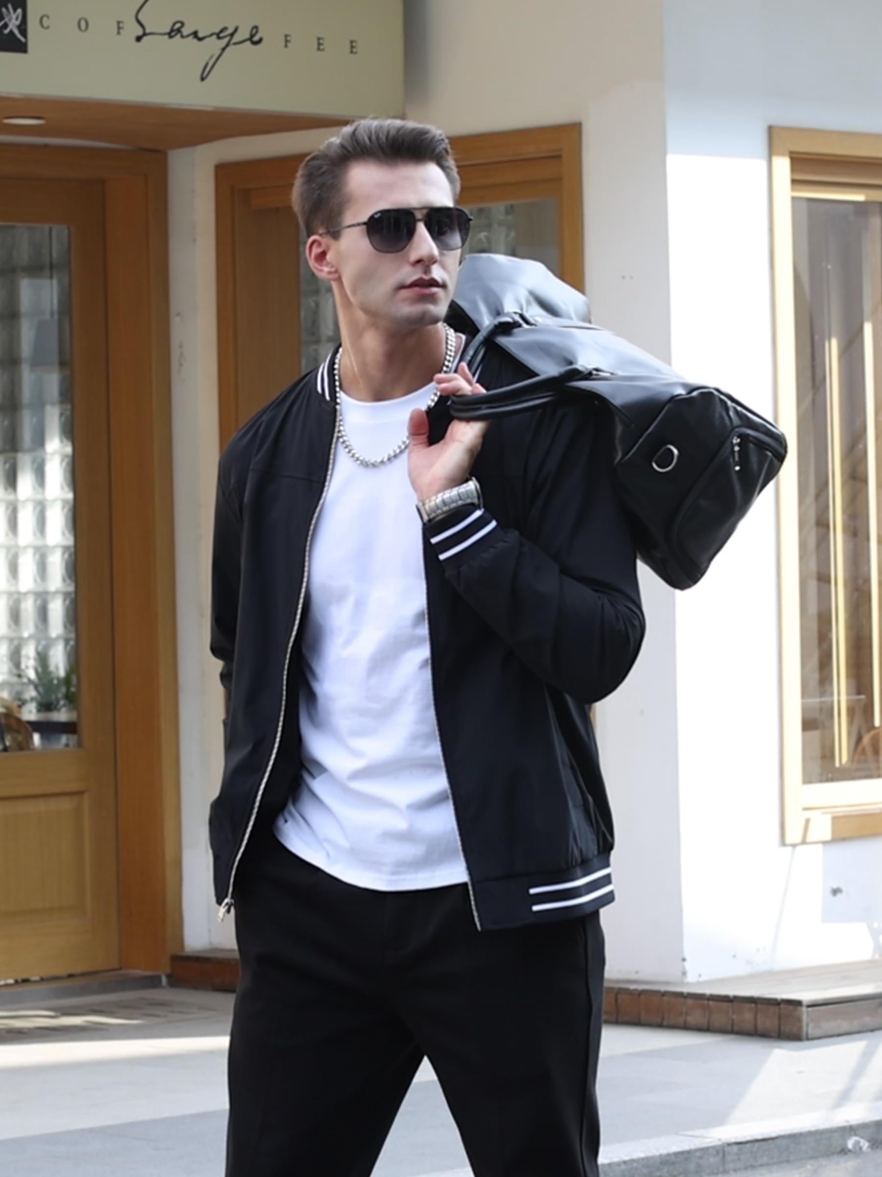 TACVASEN Men's Lightweight Jacket - Windproof Bomber Jacket with Zipper & Pockets for Spring/Fall | Perfect for Outdoor Activities, Travel & Casual Wear