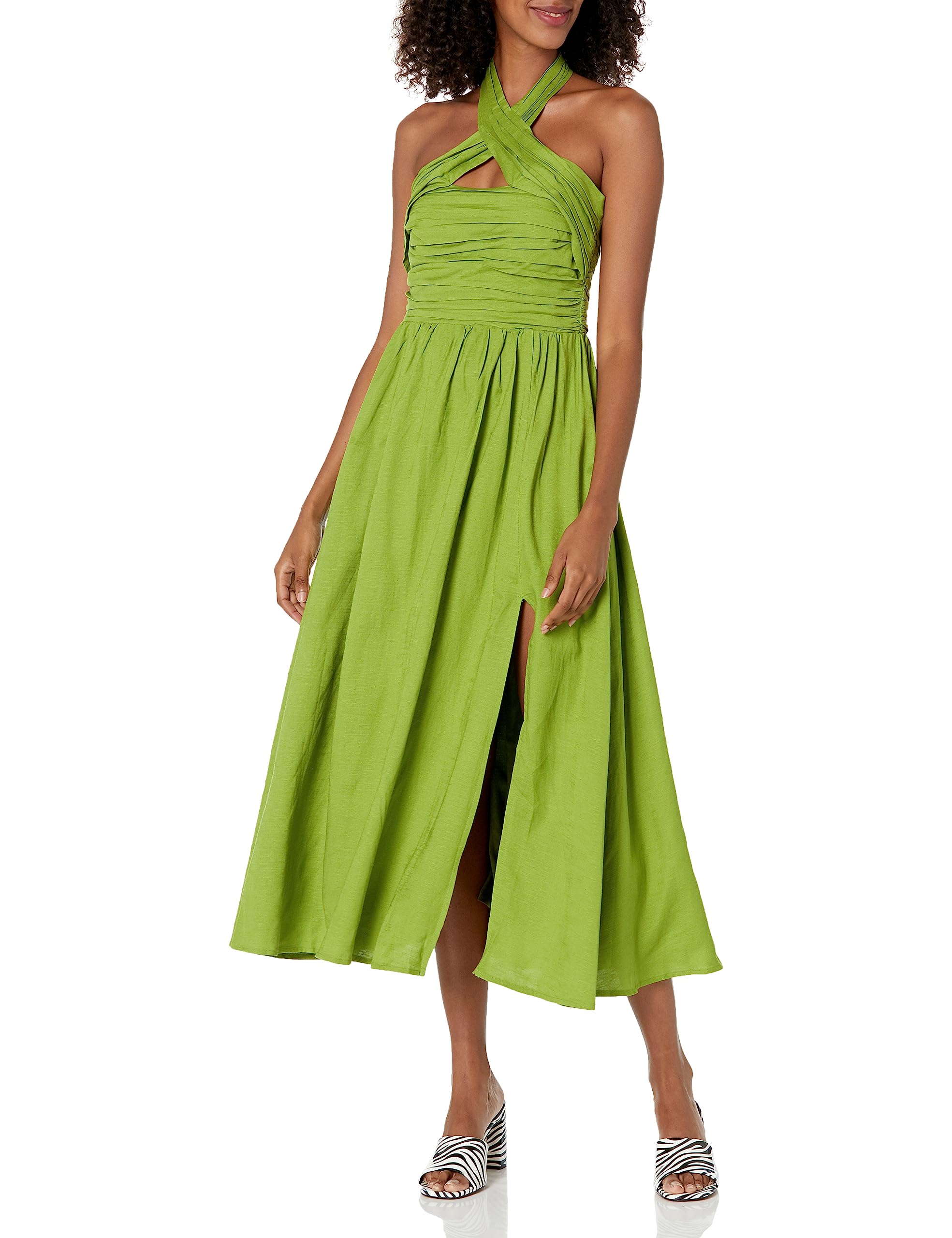 ASTR the Label Women's Zaria Dress - Flowy Midi Dress with Floral Print, Perfect for Summer Weddings, Brunch & Vacation Outfits
