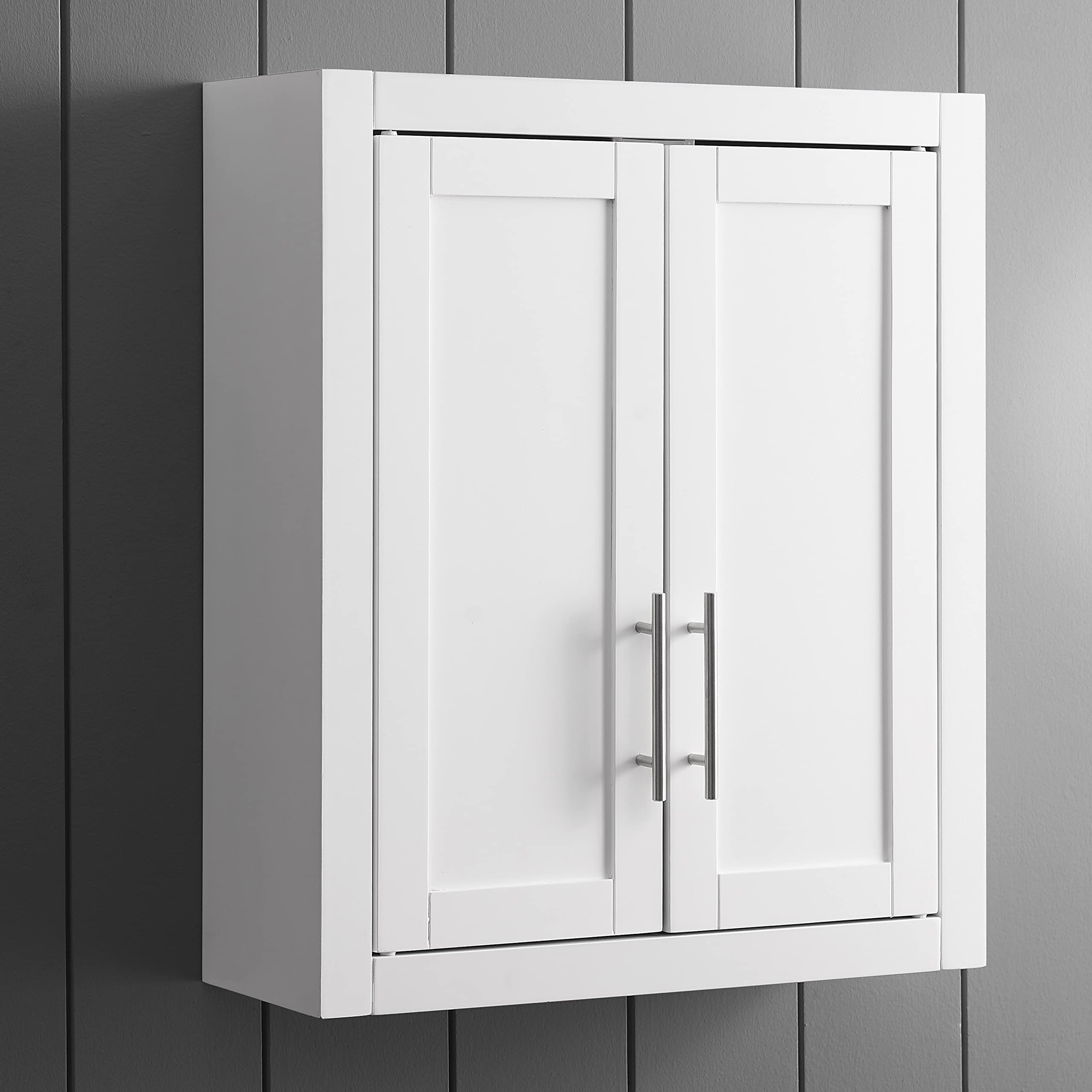 Crosley Savannah White Wall Mounted Bathroom Medicine Cabinet with Shelves - Space Saving Storage for Towels, Toiletries & Cosmetics - Perfect for Small Bathrooms, Powder Rooms & Vanities