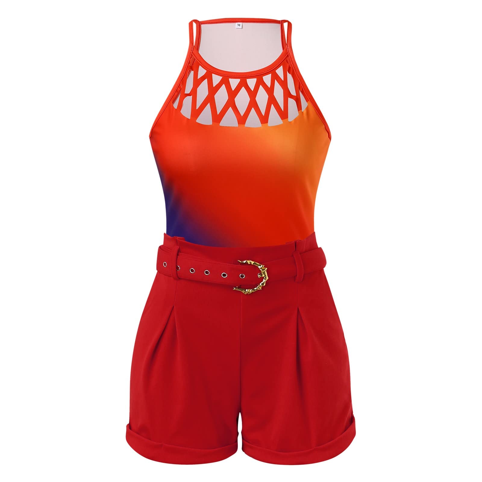 LCMTWX Dyfne Black One Shoulder Top & Shorts Plus Size Women's 2-Piece Workout Set - Sexy Hiking Outfit for Women, Gym Clothing, Yoga & Running