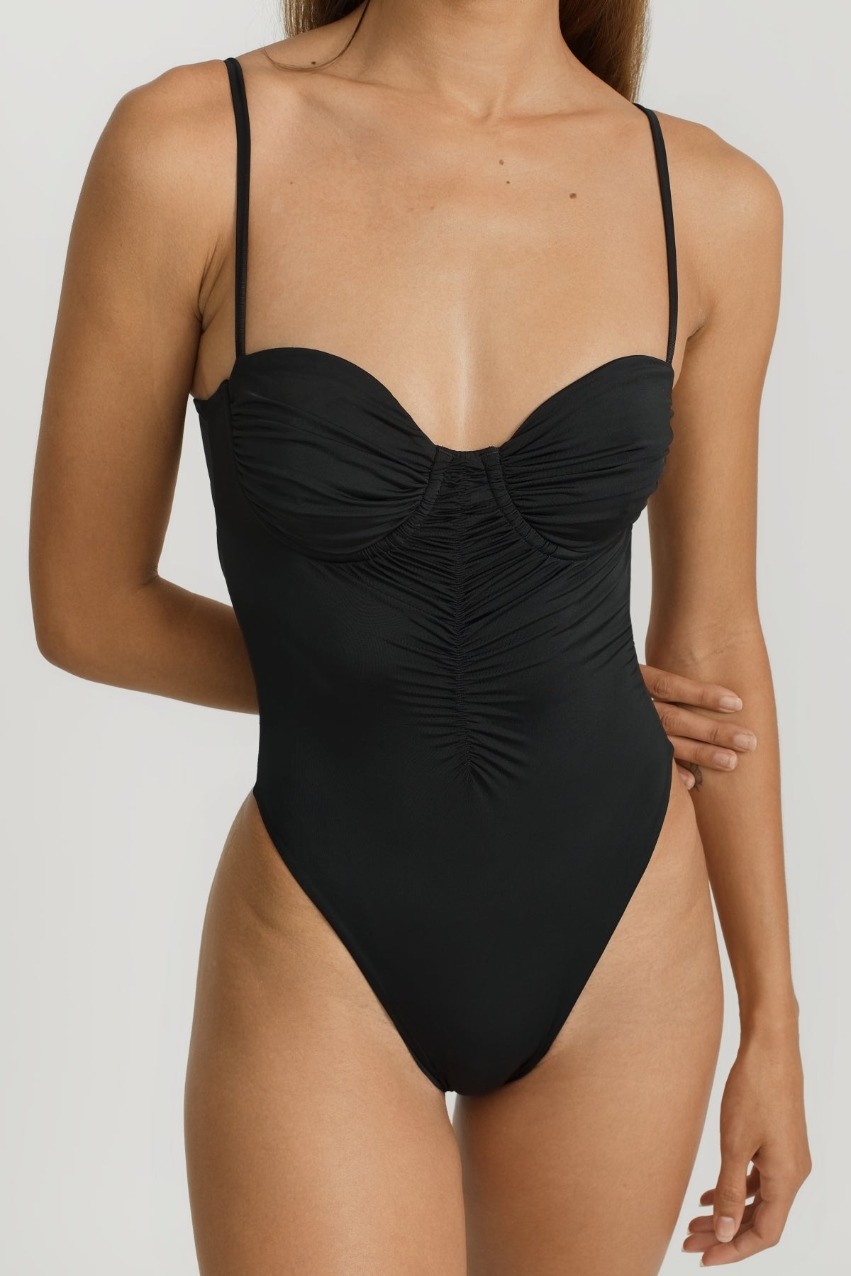 Selene One Piece Swimsuit - Moderate Coverage Black Bathing Suit for Women | Perfect for Beach Vacations, Pool Parties & Summer Getaways