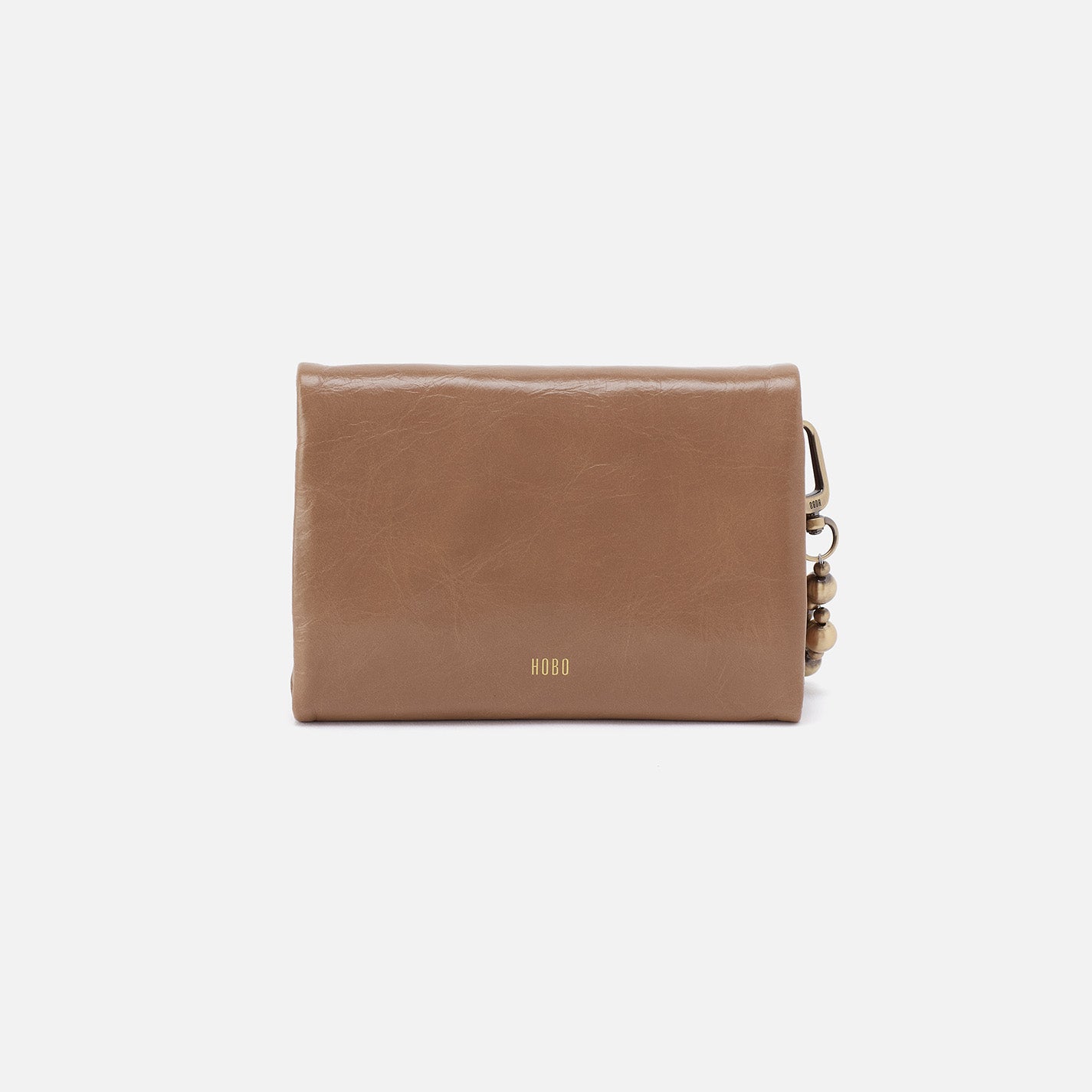 Ross Polished Leather Bead Wristlet with Cashmere Lining - Elegant Women's Clutch for Evening Parties & Special Occasions