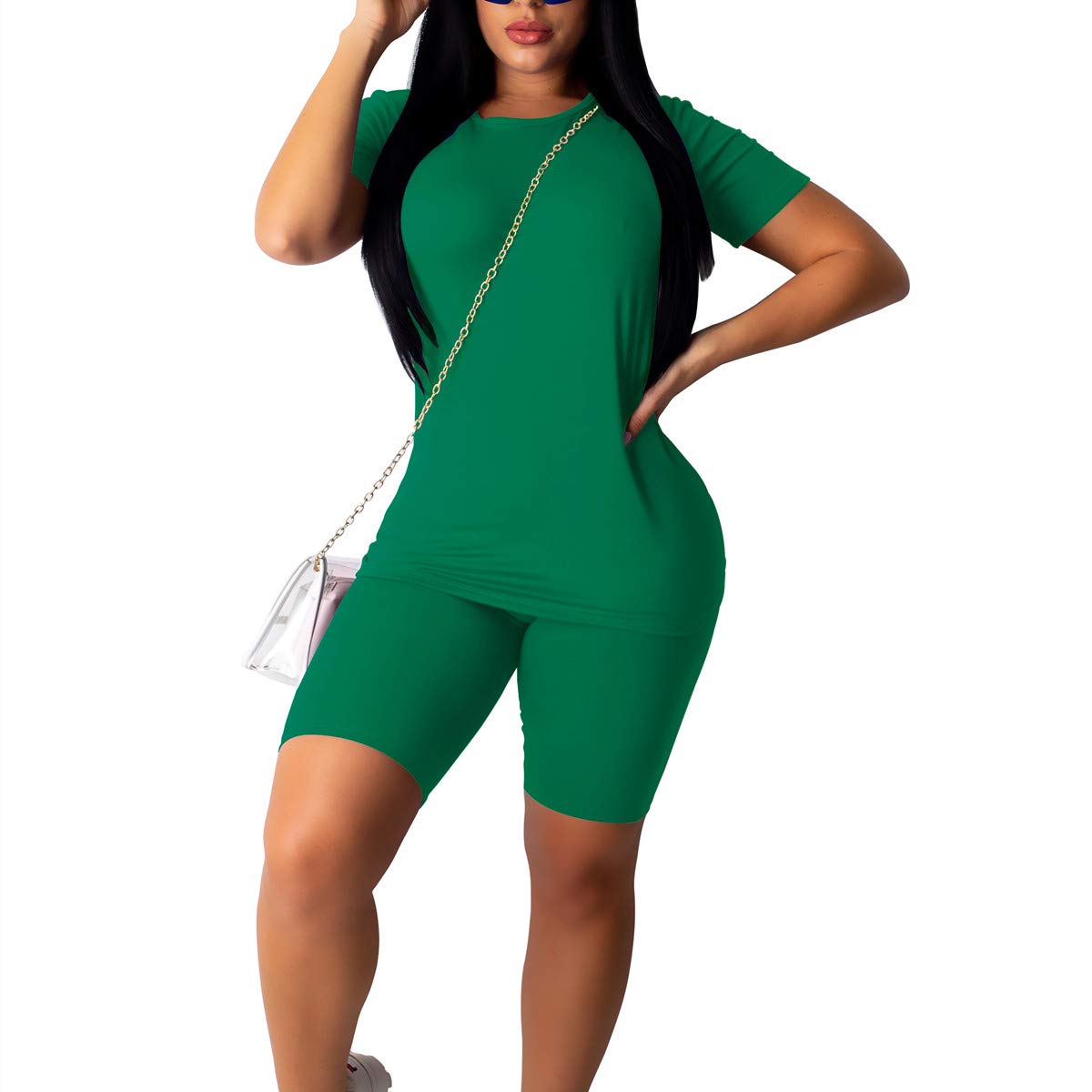 Women's Athletic Shorts & T-Shirt Set - Comfortable 2-Piece Workout Outfit for Running, Yoga & Summer Casual Wear
