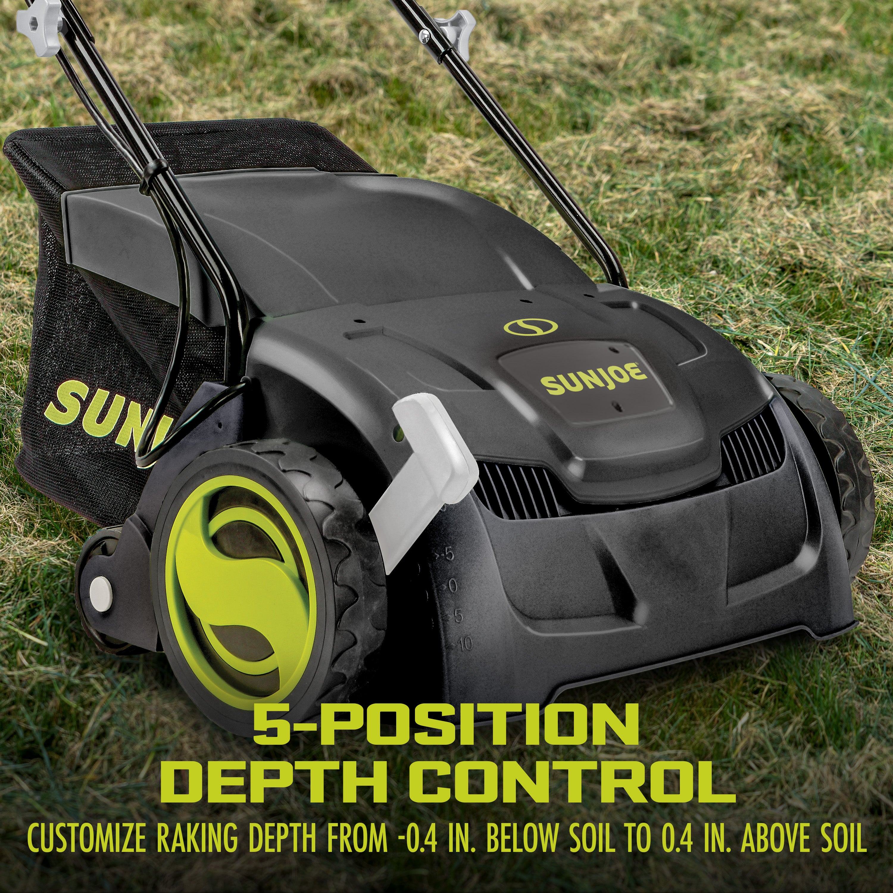 Sun Joe AJ801E 12.6-Inch 12-Amp Electric Lawn Dethatcher and Scarifier with Collection Bag - Perfect for Removing Thatch, Aerating Soil, and Revitalizing Your Lawn | Ideal for Home Lawn Care and Yard Maintenance