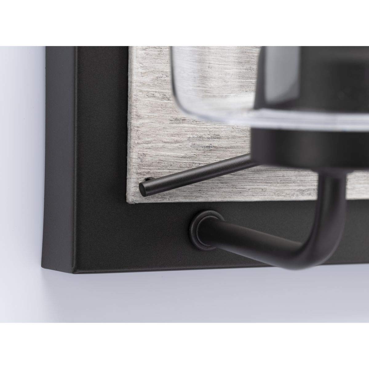Progress Lighting Briarwood Collection 3-Light Clear Glass Coastal Bath Vanity Light in Graphite & Black - Perfect for Bathroom Vanity, Powder Room, and Coastal Style Home Decor