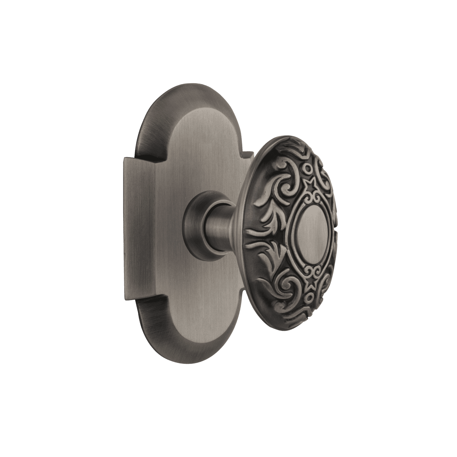 Antique Pewter Cottage Short Plate with Victorian Knob - Perfect for Vintage Kitchen Decor & Cottagecore Dining Table Setting