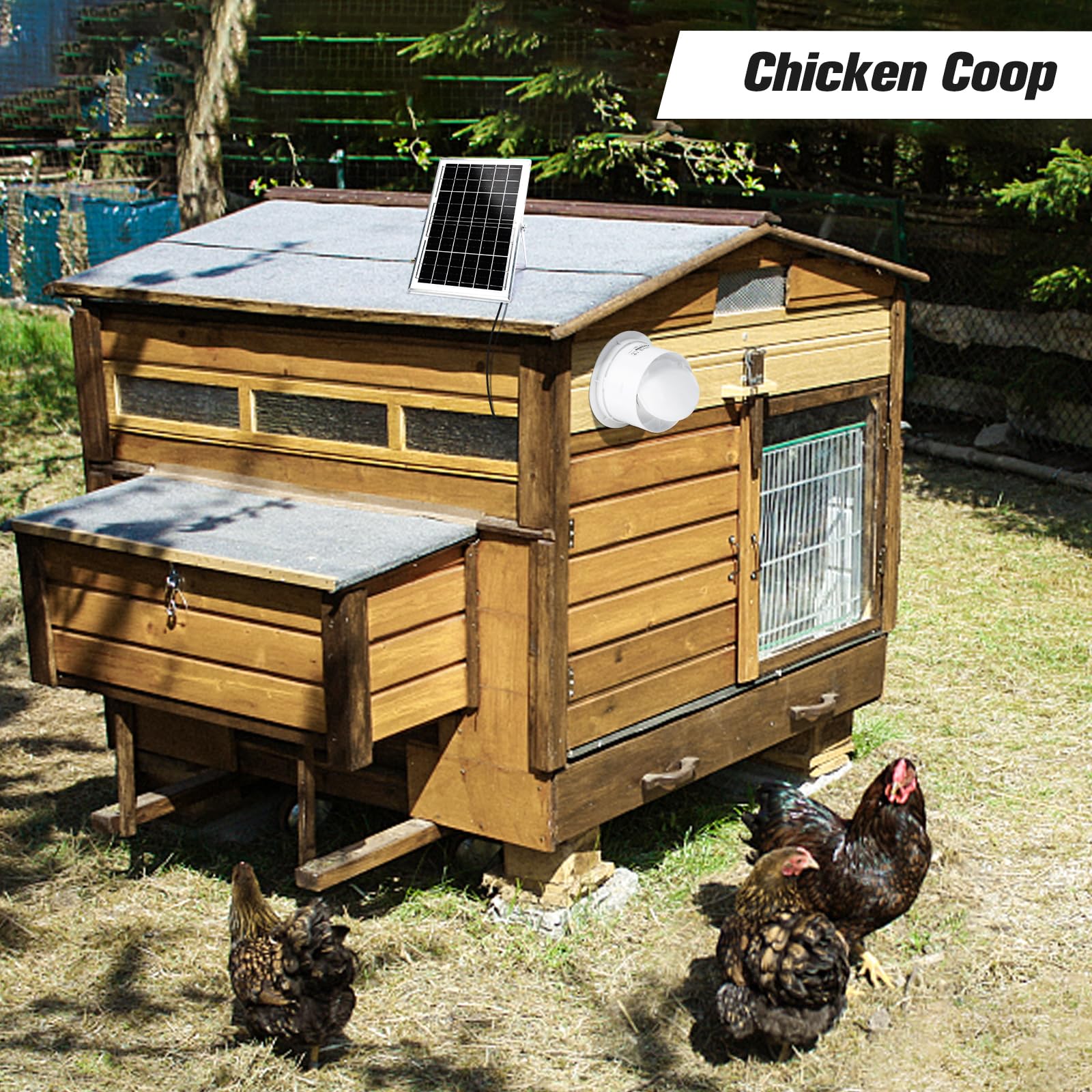 15W Solar Powered Exhaust Fan with 6