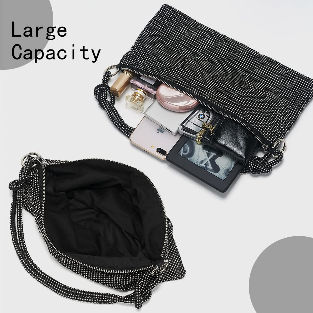 Sparkly Rhinestone Clutch Purse for Women - Elegant Glitter Evening Bag with Bling for Prom, Cocktail Party, Wedding | Perfect for Date Night, Gala Events & Special Occasions