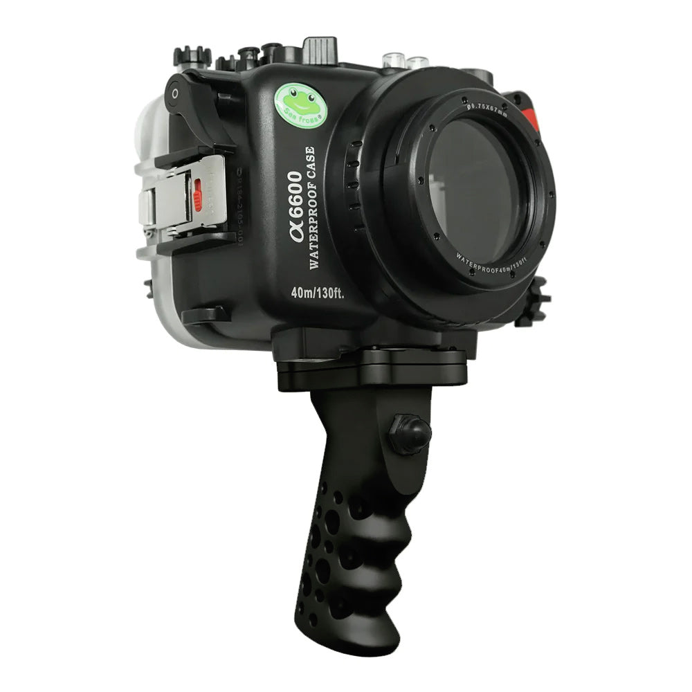 Sony A6600 SeaFrogs 40M/130FT Underwater Waterproof Housing Case with Aluminum Pistol Grip - Perfect for Scuba Diving, Snorkeling & Underwater Photography
