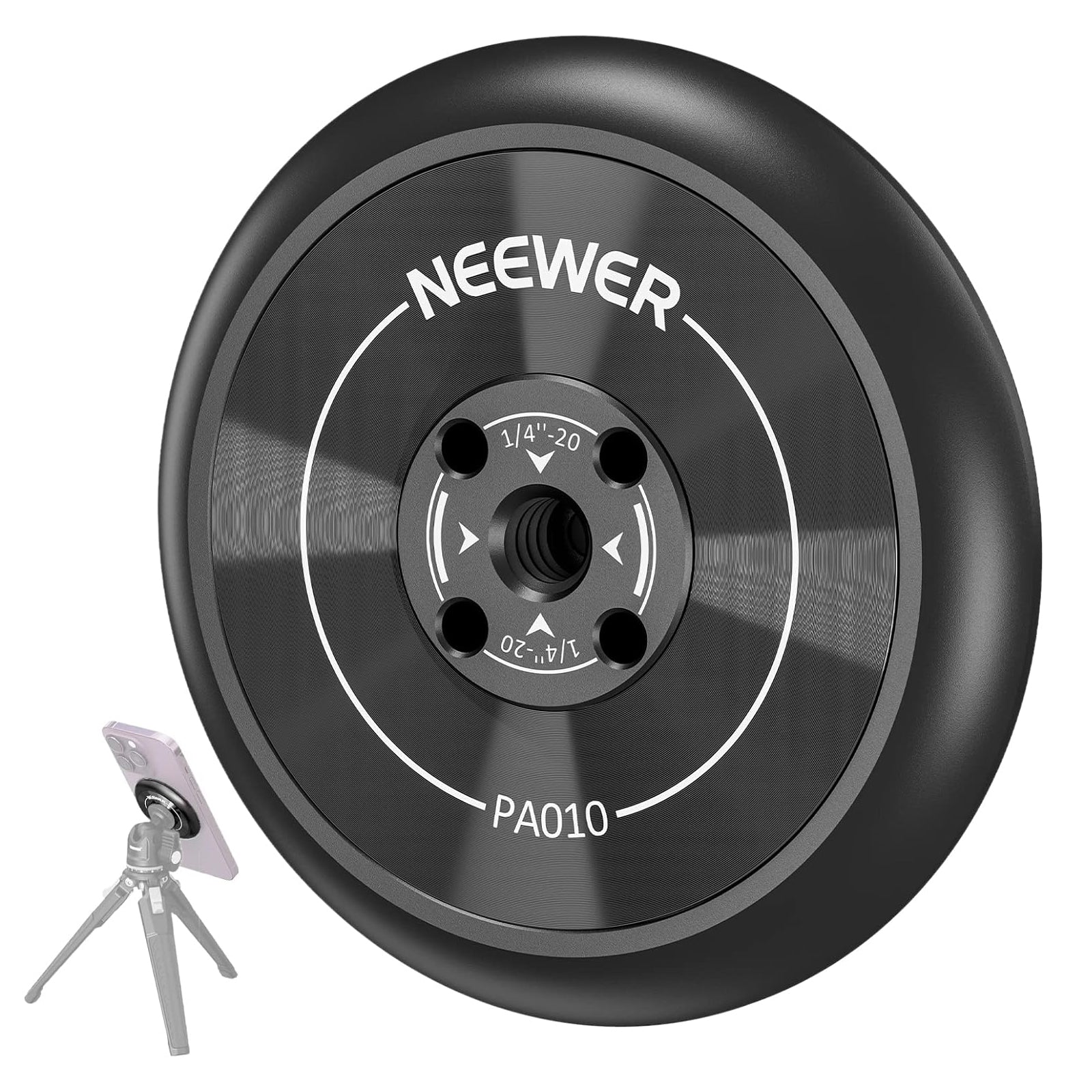 NEEWER PA010 Magnetic Phone Tripod Mount Adapter - Compatible with iPhone MagSafe & Android Phones - Perfect for Vlogging, Live Streaming & Hands-Free Photography