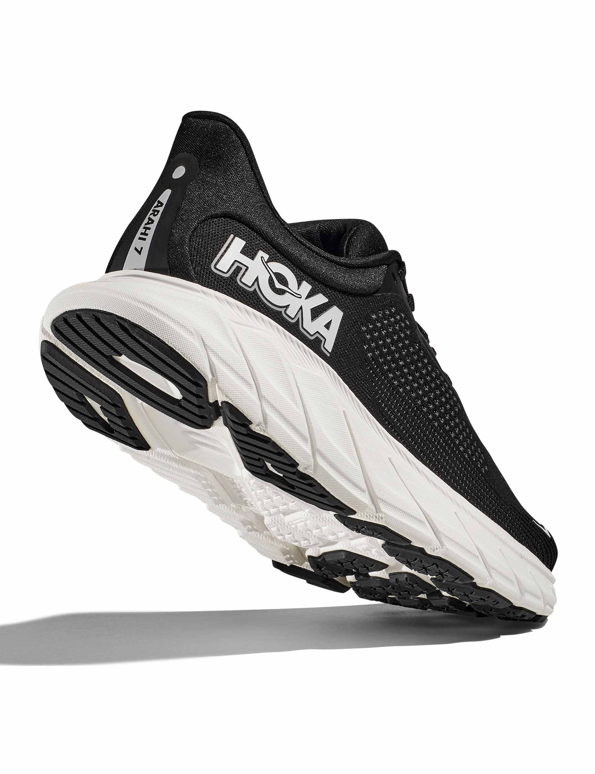 Hoka Arahi 7 Running Shoes for Men & Women - Black/White - Stability & Cushion for Road Running, Walking & Workouts