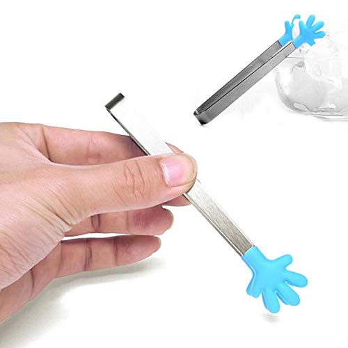 Stainless Steel Salad Serving Tongs with Silicone Hand-Shaped Tips - BBQ, Cooking & Kitchen Utensil for Grilling, Serving, and Food Preparation