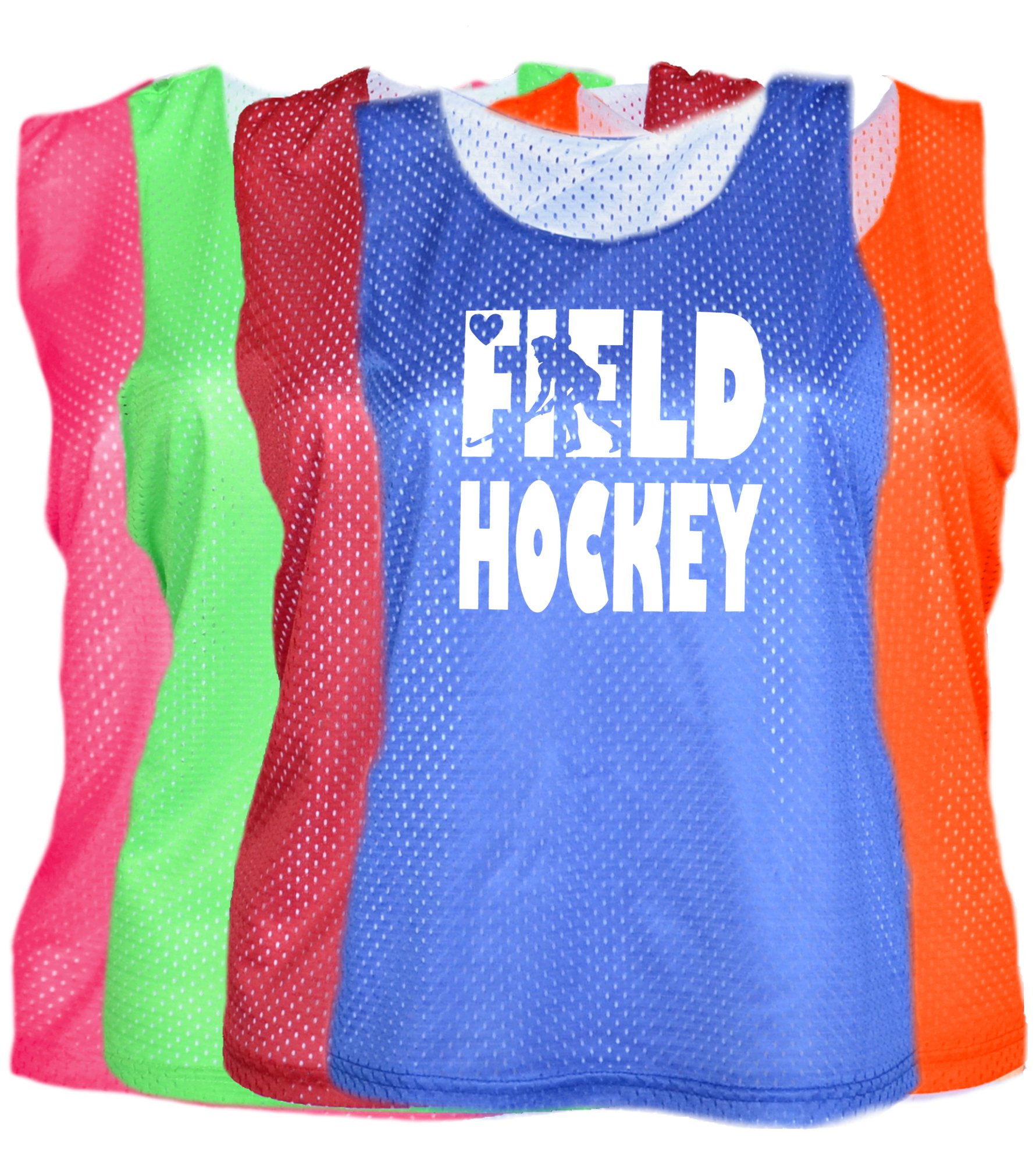 High-Quality Field Hockey Mesh Pinnie with Heart Logo - Breathable Practice Vest for Training & Team Sports