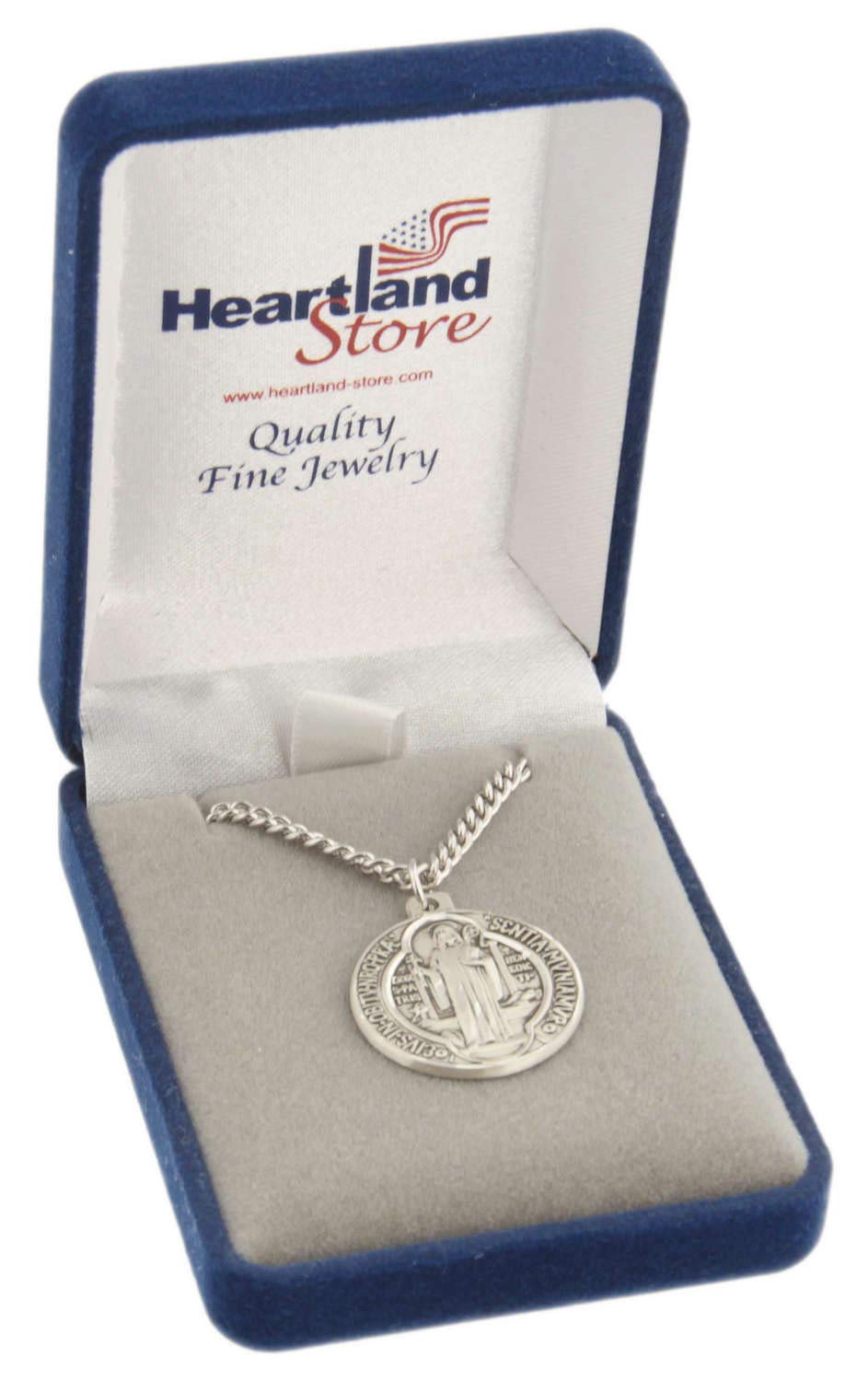 St. Benedict Sterling Silver Coin Medal for Men – USA Made – Choose Your Chain – Perfect for Religious Gifts, Protection & Daily Wear