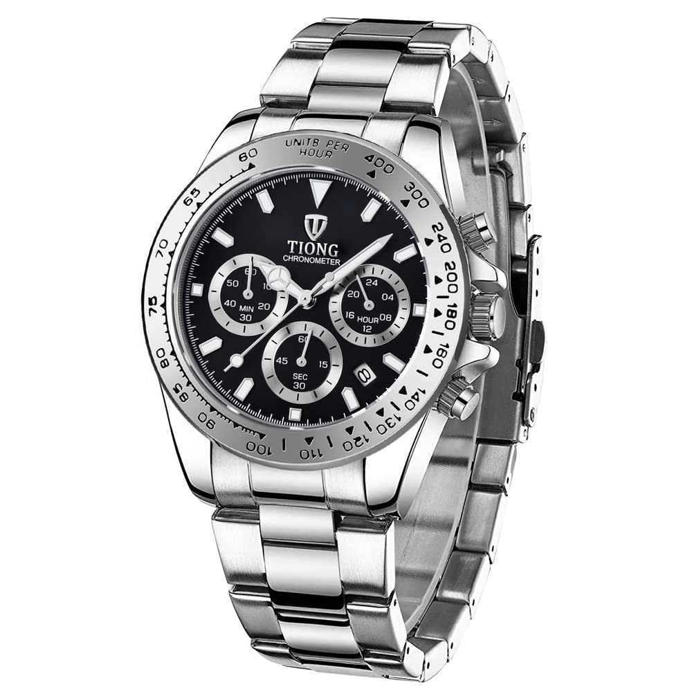 Stylish Men's Stainless Steel Quartz Chronograph Watch - Waterproof Business Casual Watch for Professionals | Perfect for Office, Meetings & Formal Occasions