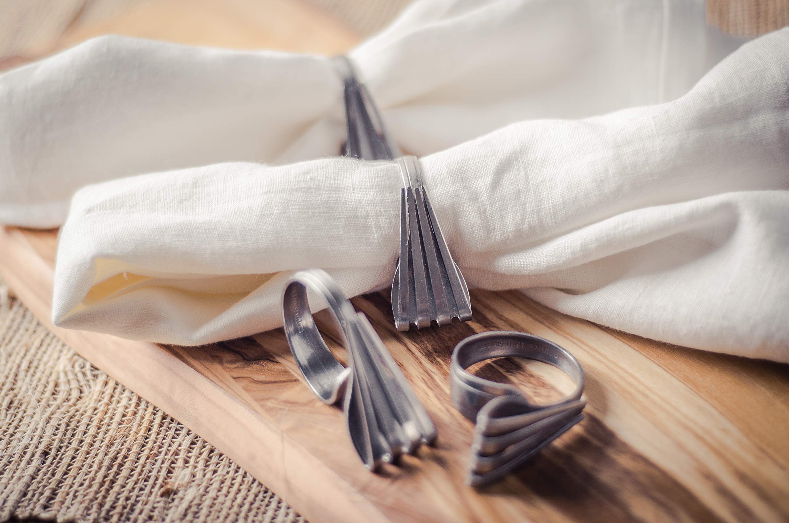 Handmade Fork Napkin Rings - Elegant Silverware Tableware for Weddings, Parties & Fine Dining Decor