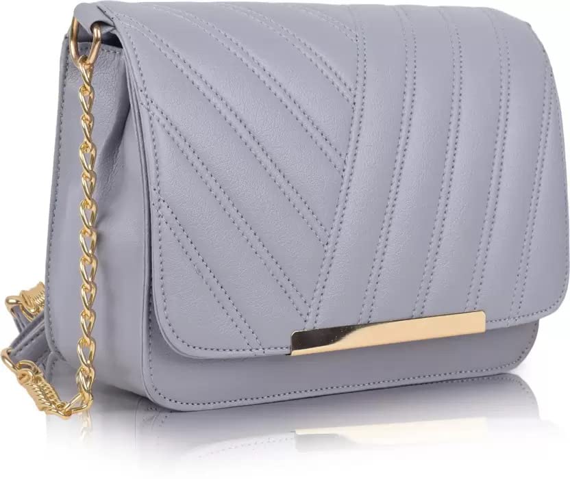 ROSS BROWN Elegant Quilted PU Leather Sling Bag for Women & Girls | Stylish Chain Strap Crossbody Purse | Perfect for Work, Travel & Date Night