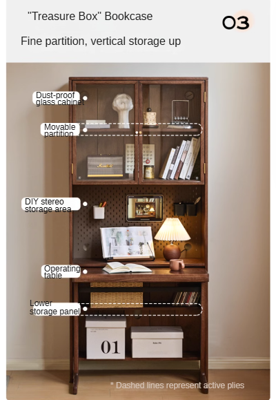 Solid Oak & Black Walnut Wood Computer Desk - Study Table with Bookshelf for Home Office, Gaming & Workspace Organization