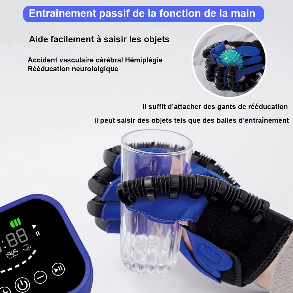 Finger and Hand Rehabilitation Robot Gloves - Recovery Equipment for Cerebral Palsy, Arthritis, Stroke & Hemiplegia Patients - Improve Mobility & Daily Activities