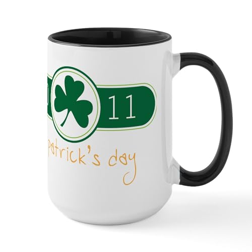 White/Black Inside - St Patrick'S Day Large Mug