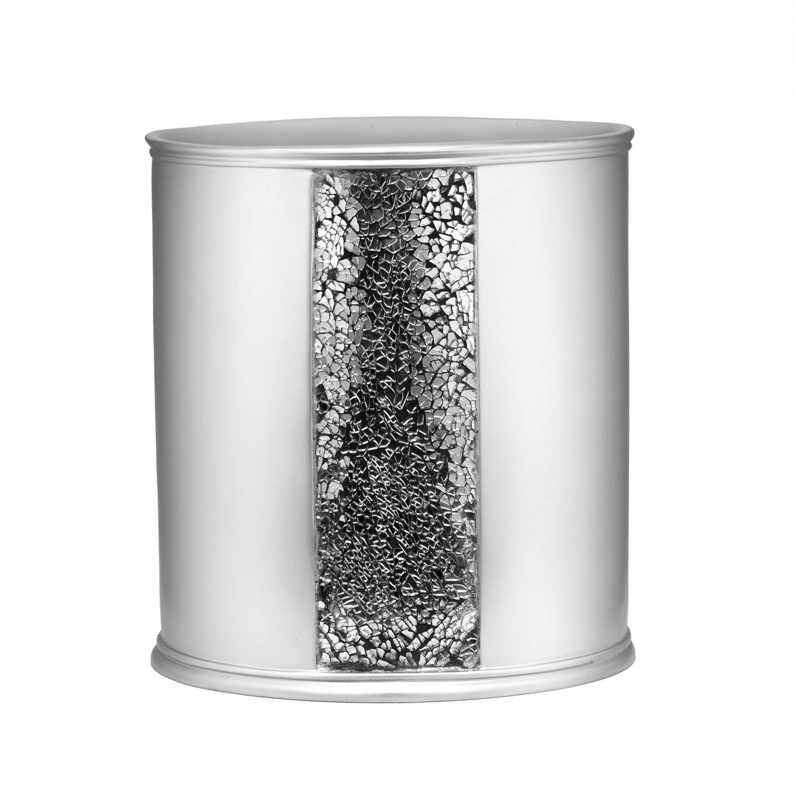 Modern Bath Waste Basket - Classic Contemporary Decorative Bathroom Trash Can with Beautiful Designs for Home Luxury Bath (Silver) | Perfect for Bathroom Organization & Upscale Decor