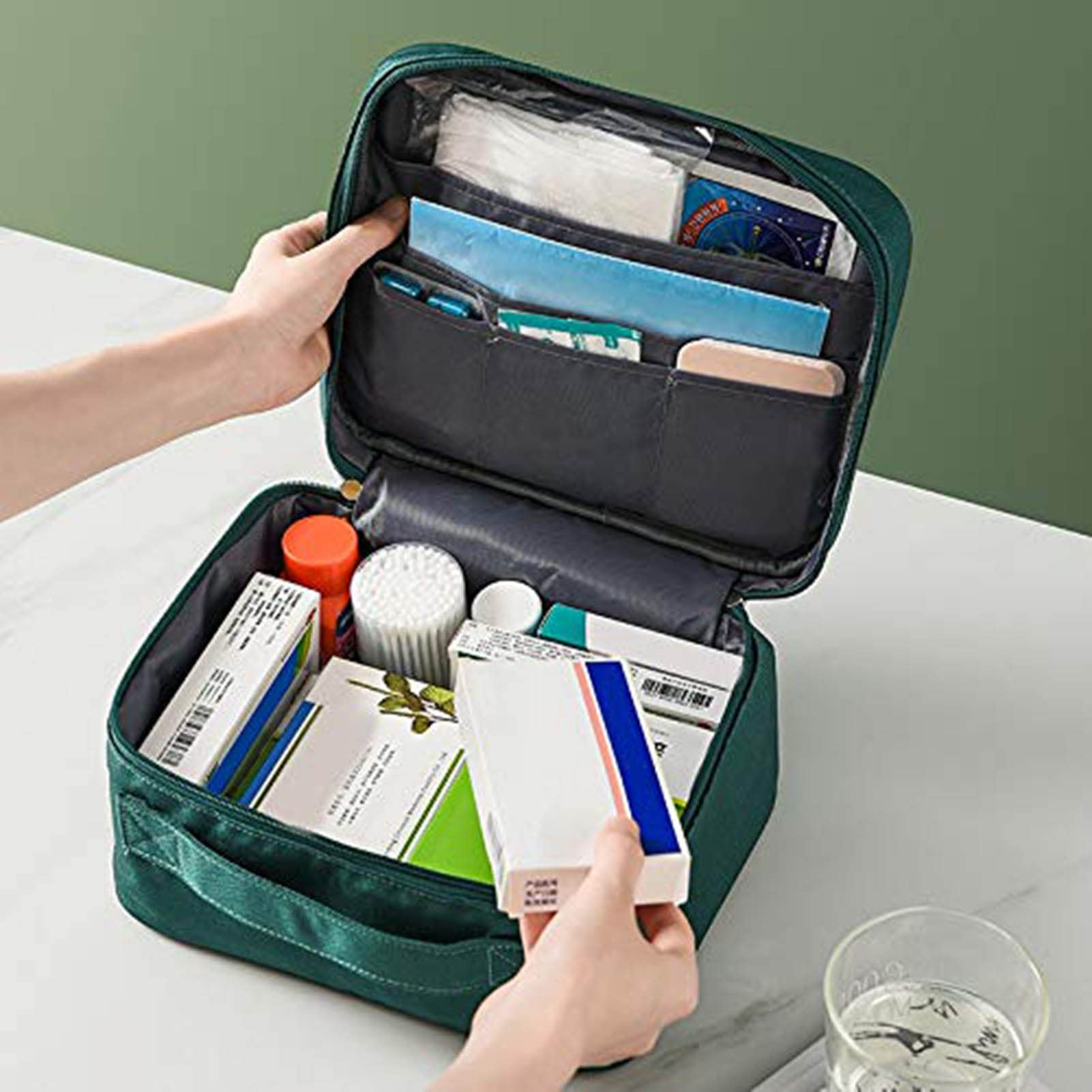 Professional Empty First Aid Haversack Bag - Compact Medical Supplies Kit with Inner Dividers for Home, Nurse, Camping & Emergency Preparedness | Durable & Portable First Aid Organizer