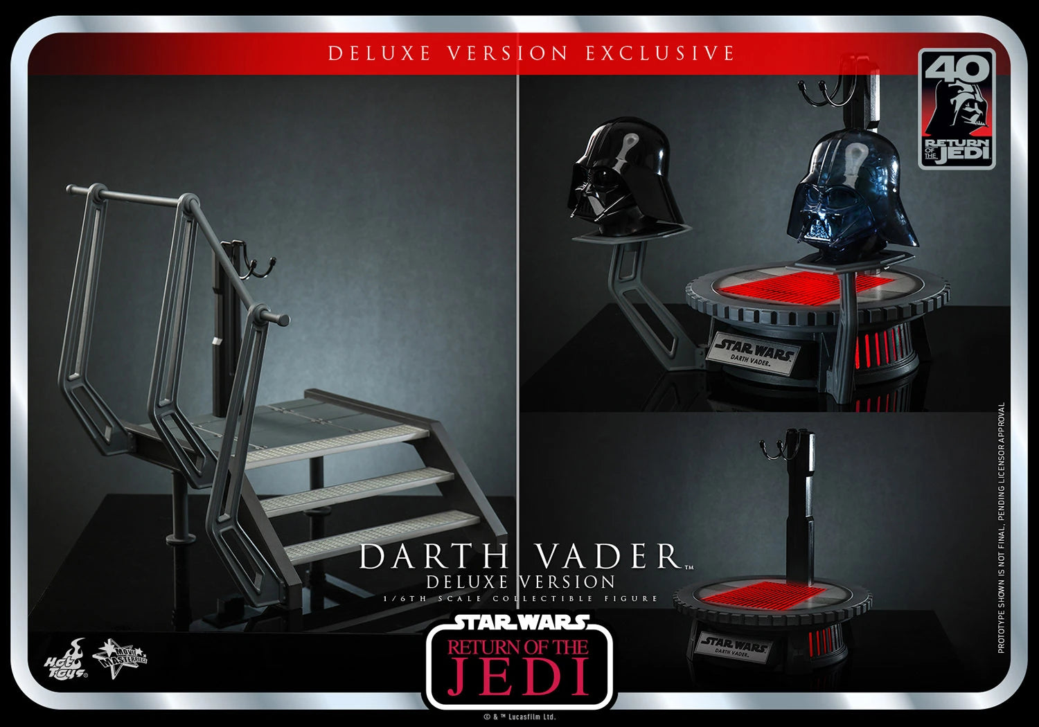 Star Wars Darth Vader Deluxe 1/6 Scale Collectible Figure - Return of the Jedi 40th Anniversary Edition | Premium Hot Toys Action Figure for Display & Collection | Perfect for Star Wars Fans & Movie Memorabilia Enthusiasts