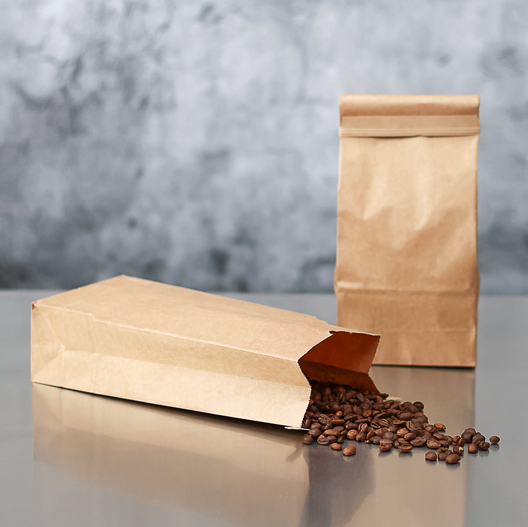 Eco-Friendly Kraft Paper Coffee & Bakery Bags with Tin Tie Closure - 4.75