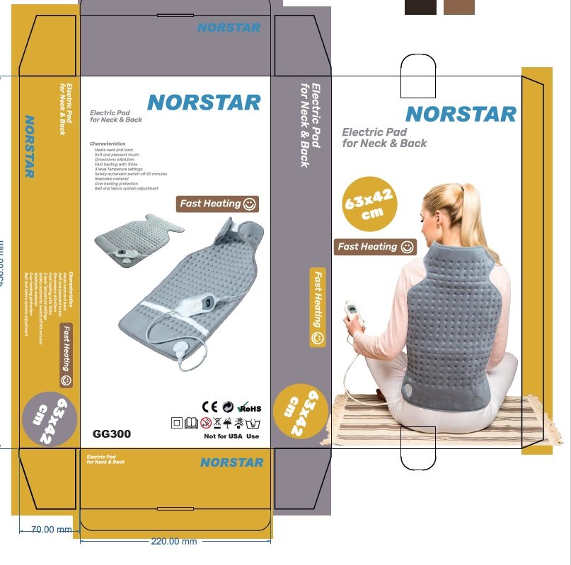 Norstar 300 King Size 63x42 cm Electric Heating Pad for Back Pain Relief - Moist & Dry Heat Therapy - 220V - Perfect for Home, Office & Travel Use