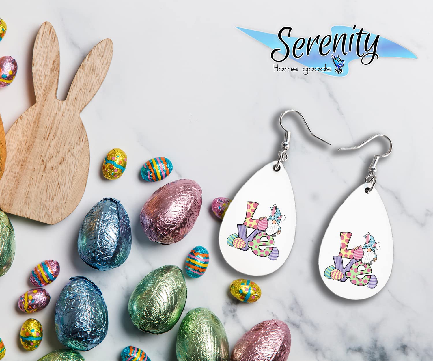 Cute Easter Bunny Egg Dangle Earrings Set for Women & Girls - Double Sided Print Spring Jewelry - Perfect Passover Gift for Girlfriend, Wife & Teens - Adorable Fashion Accessories for Easter Sunday & Spring Holidays