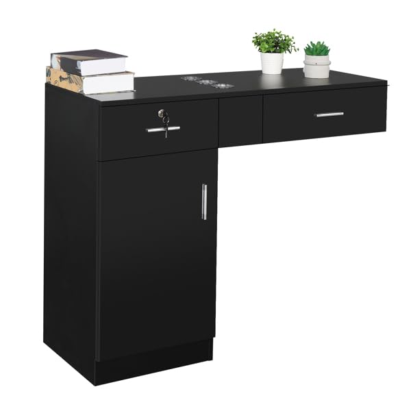 Wall Mount Salon Storage Cabinet - Beauty & Barber Station with Drawers - Salon & Spa Equipment Organizer - Perfect for Hair Styling, Nail Art & Makeup Stations