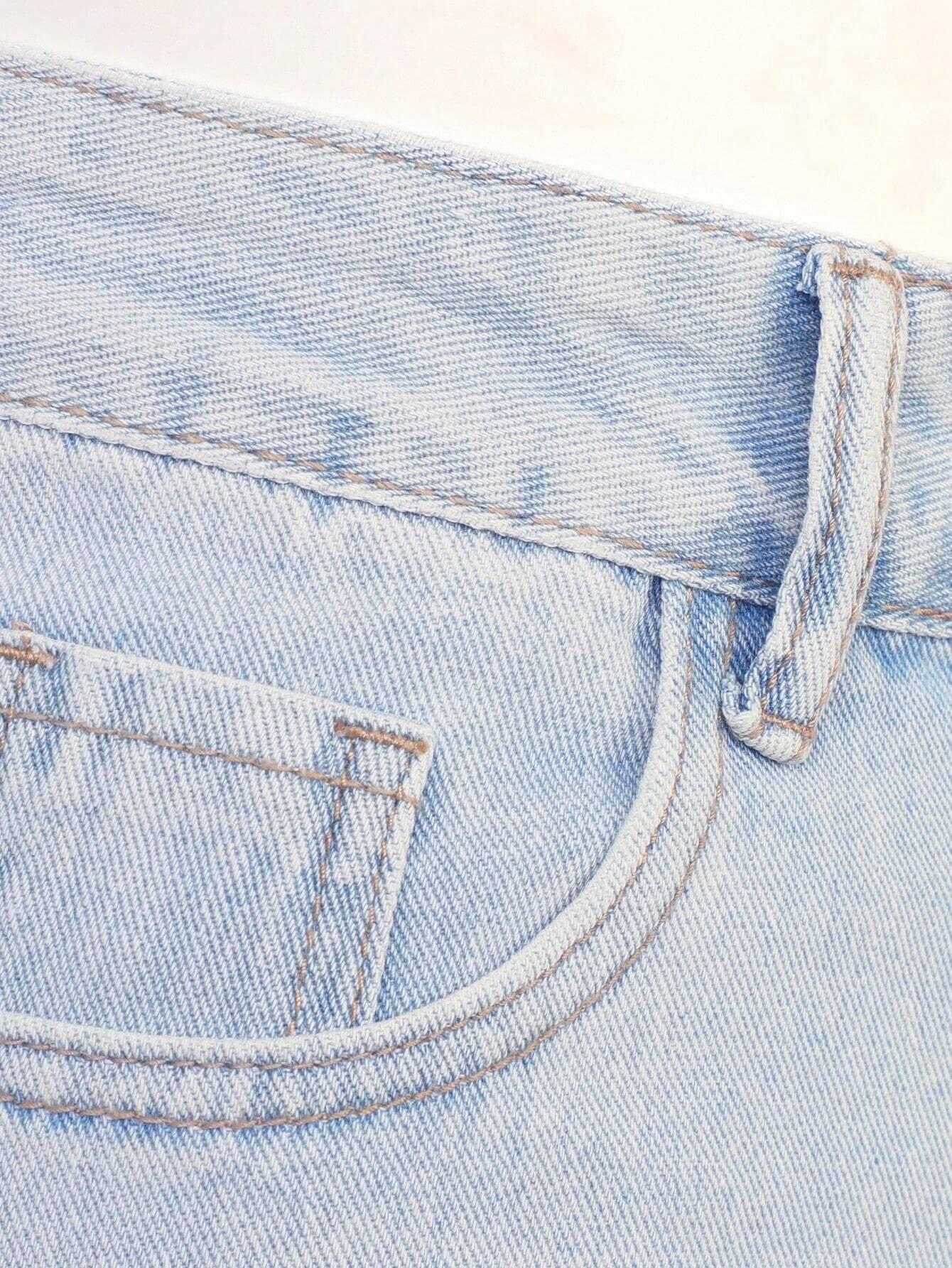 Women's Slim Fit Classic Relaxed Wide Leg Jeans with Side Slit & Gem Link Detail - Trendy Juniors Denim Pants for Casual Wear, Outings & Street Style Fashion