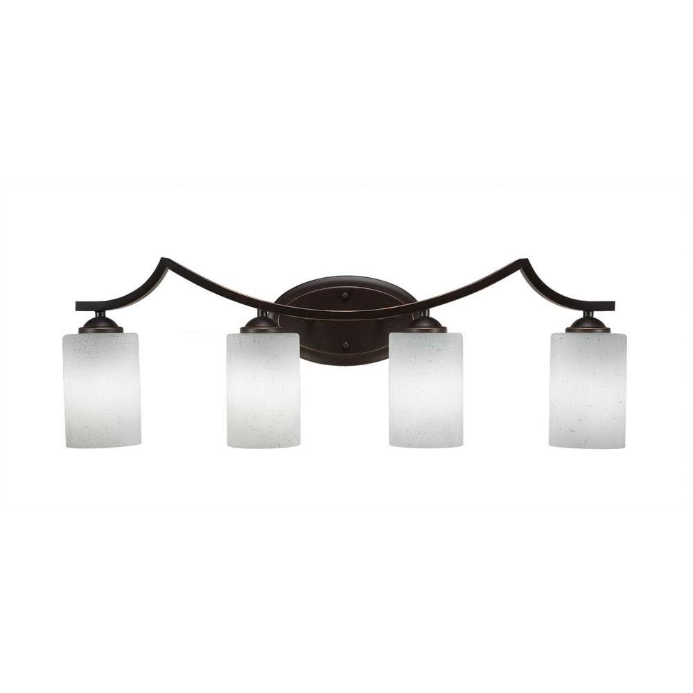 Toltec Lighting 554-DG-300 Zilo 4-Light Bathroom Vanity Light Fixture with 4 Inch Bubble Glass Shades - Perfect for Bathroom, Powder Room, and Dressing Room Lighting