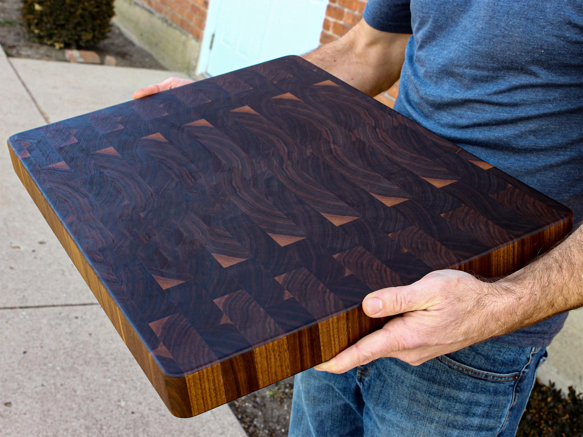 Premium Large End Grain Walnut Cutting Board - Handcrafted in USA - 2