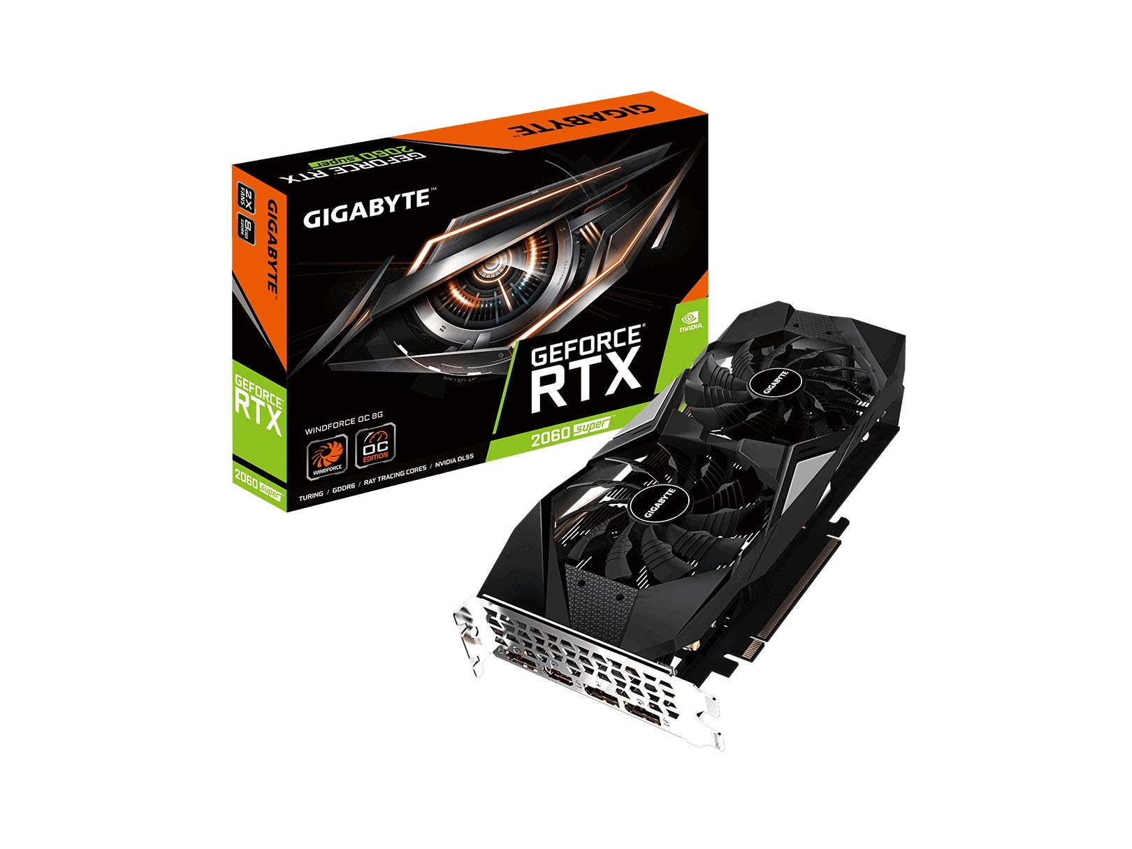 GIGABYTE GeForce RTX 2060 OC 6GB GDDR6 192-bit Gaming Graphics Card with Dual Windforce Fans - REV2.0 for PC Gaming, VR & 4K Video Editing
