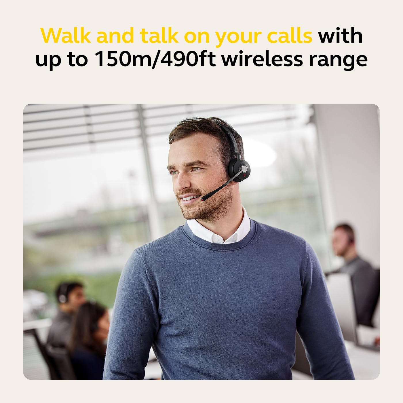 Jabra Engage 55 Stereo Wireless Headset with Link 400 USB-C DECT Adapter & Charging Stand - Noise Cancelling Mic, Long Range - MS Teams Certified, Compatible with Zoom/Slack/Webex - Black - Perfect for Remote Work, Call Centers & Office Professionals
