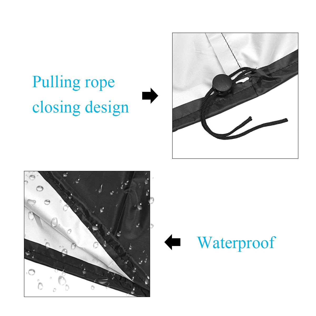 Heavy Duty Lawn Mower Cover - Waterproof UV Protection Polyester Oxford Fabric with Drawstring & Storage Bag (191x50x100cm) - Universal Fit for Outdoor Equipment Protection in All Weather Conditions