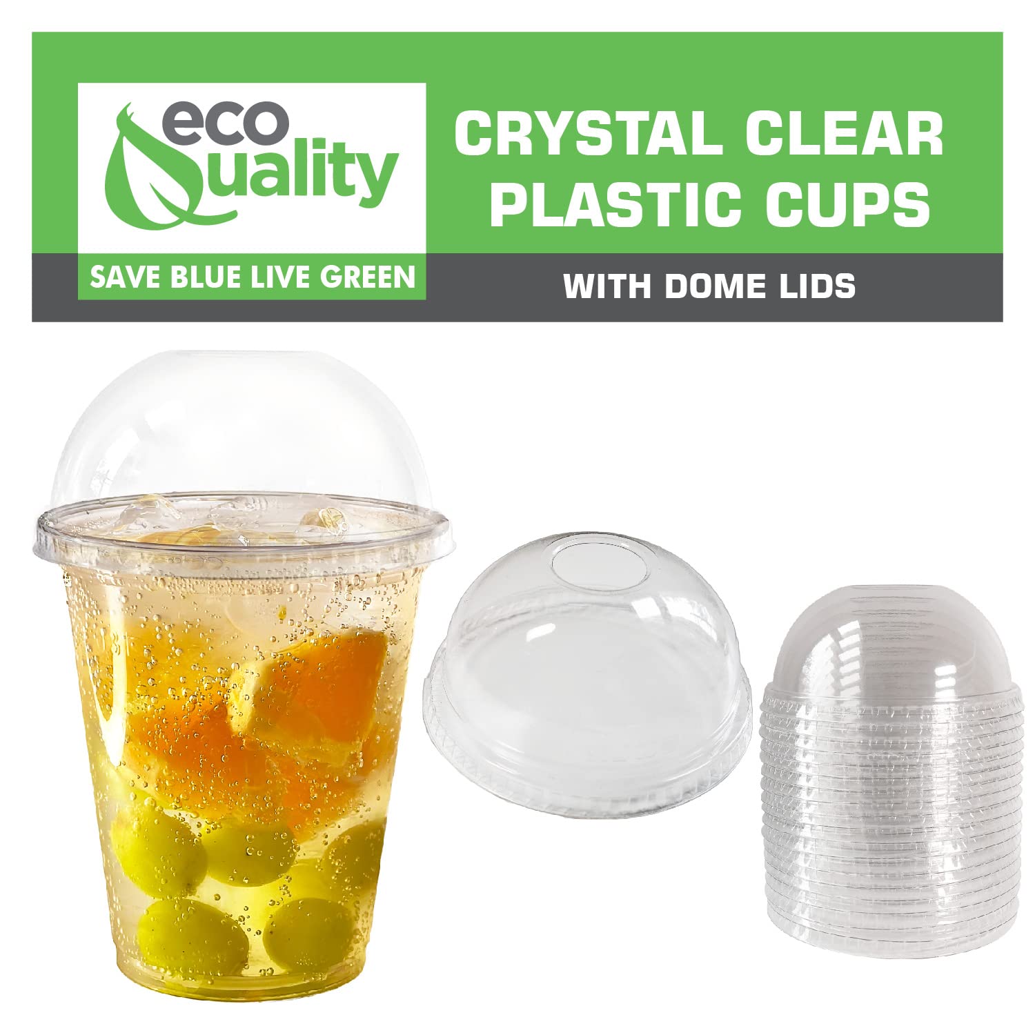 500 Pack 20 oz Clear Plastic Disposable Cups with Dome Lids - Ideal for Iced Coffee, Smoothies, Juice, Soda & Cocktails | Perfect for Coffee Shops, Parties, Restaurants & Takeout Drinks