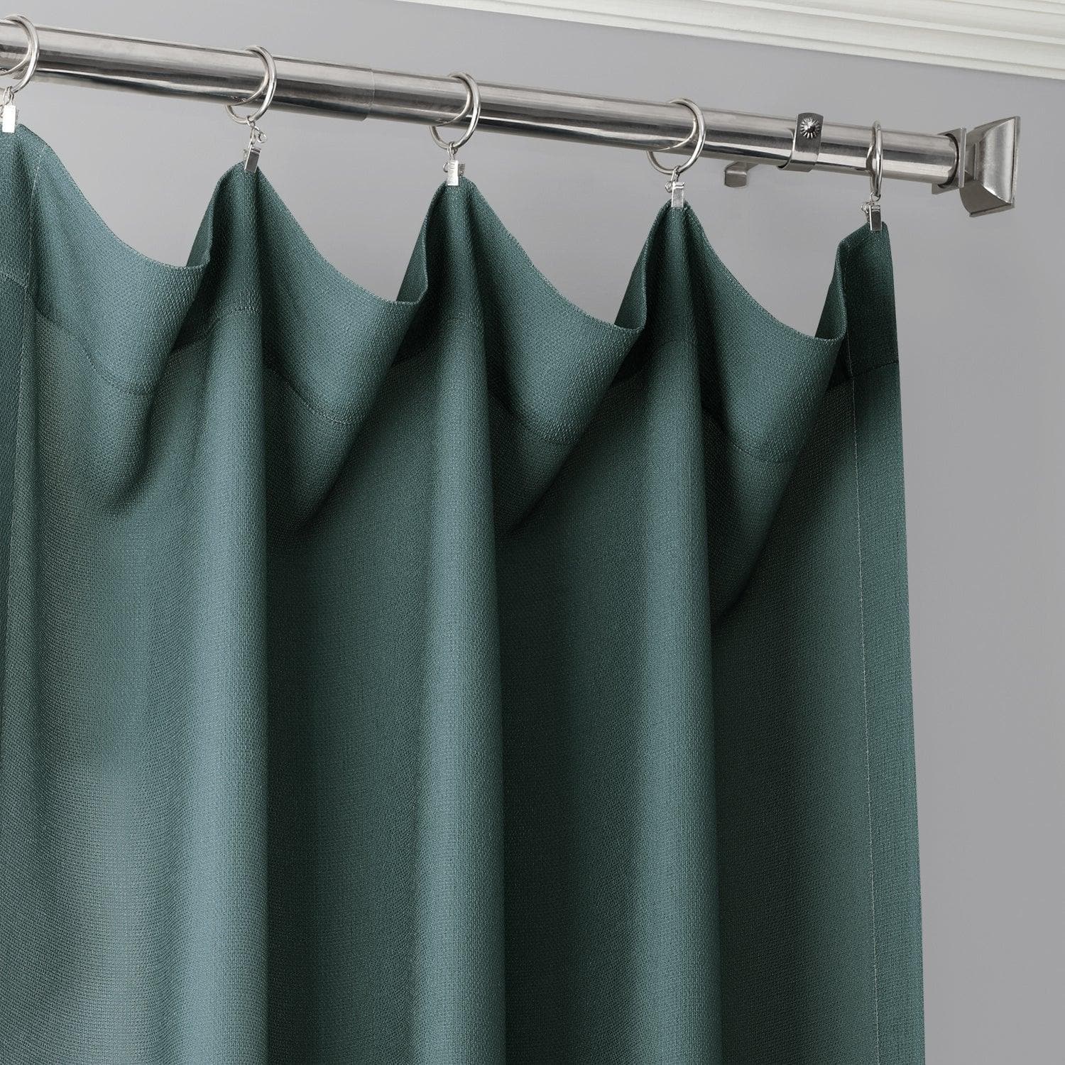 Aqua Abstract Ombre Faux Linen Curtains - Light Filtering Window Drapes for Living Room, Bedroom & Nursery - 84 Inch Length (Set of 2 Panels)