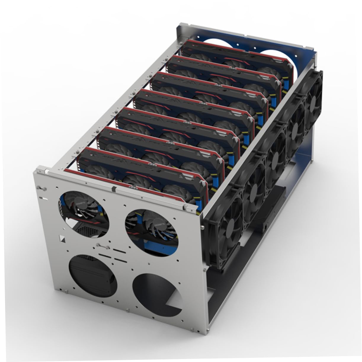 KONTONTY Open Air Computer Case Frame - 10/8/6 Sizes for PC Storage & Heat Dissipation | Perfect for Gaming Rigs & Mining Rigs Setup