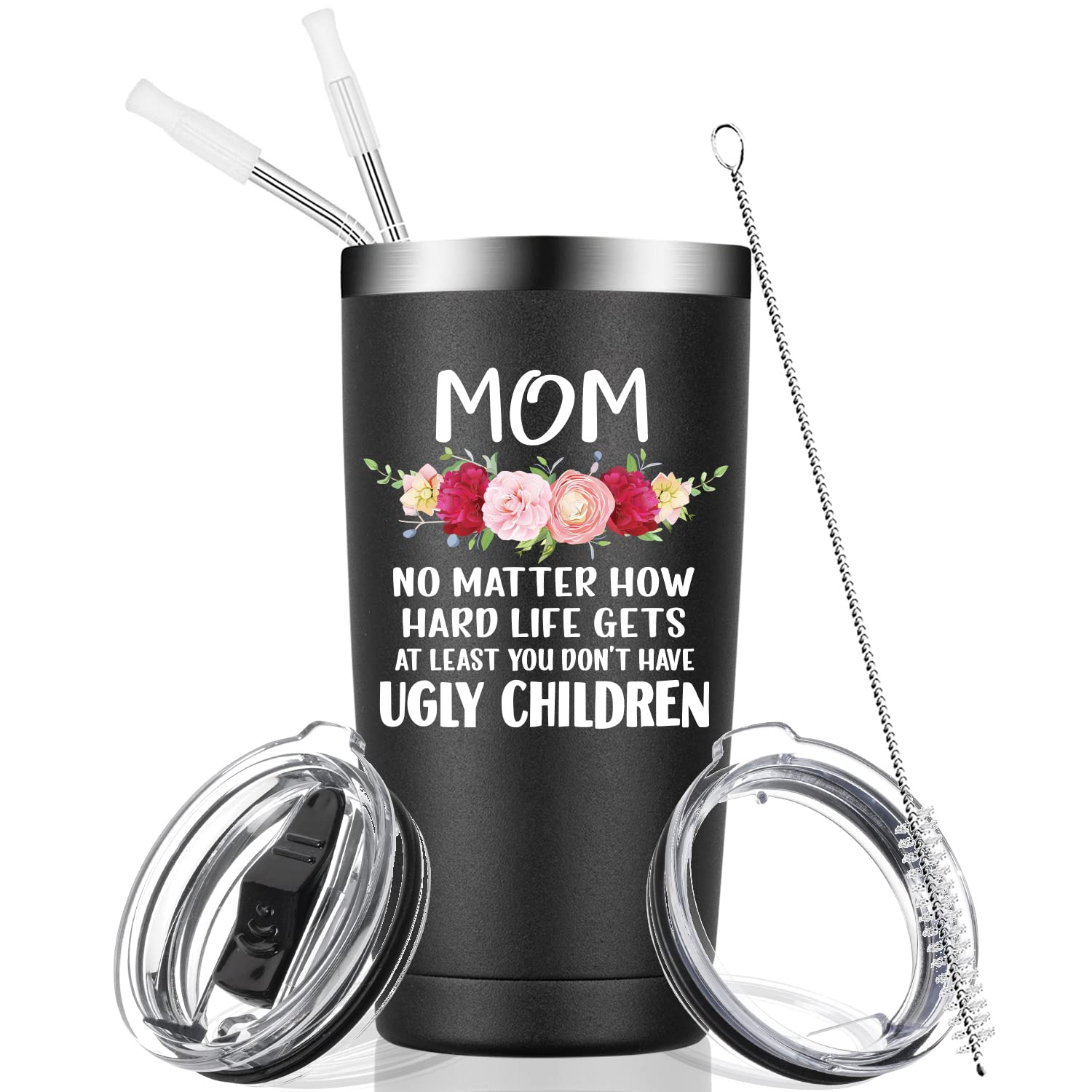**Personalized 20oz Wine Tumbler - Best Mother's Day Gift from Daughter, Son, or Husband - Funny & Heartwarming Present for Mom, Grandma, Wife, or New Mom - Ideal for Wine Lovers, Coffee, or Iced Drinks at Home, Office, or Travel**