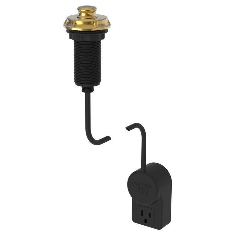Gavin Air Activation Switch Garbage Disposer with Power Adapter - Polished Gold PVD Brass Finish for Kitchen Sink Waste Disposal System