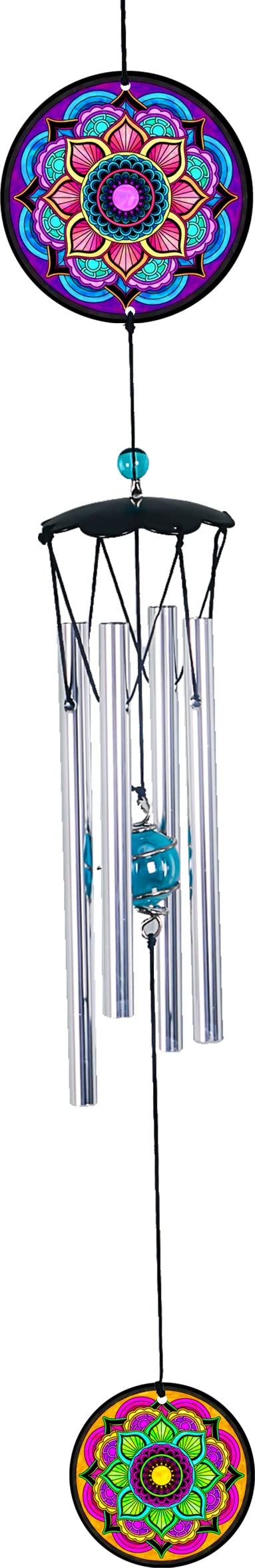 Spoontiques Mandala Wind Chimes - Outdoor Garden Decor, Handcrafted Metal Wind Chimes for Patio, Yard & Porch - Relaxing Wind Chime Sounds for Meditation & Outdoor Spaces