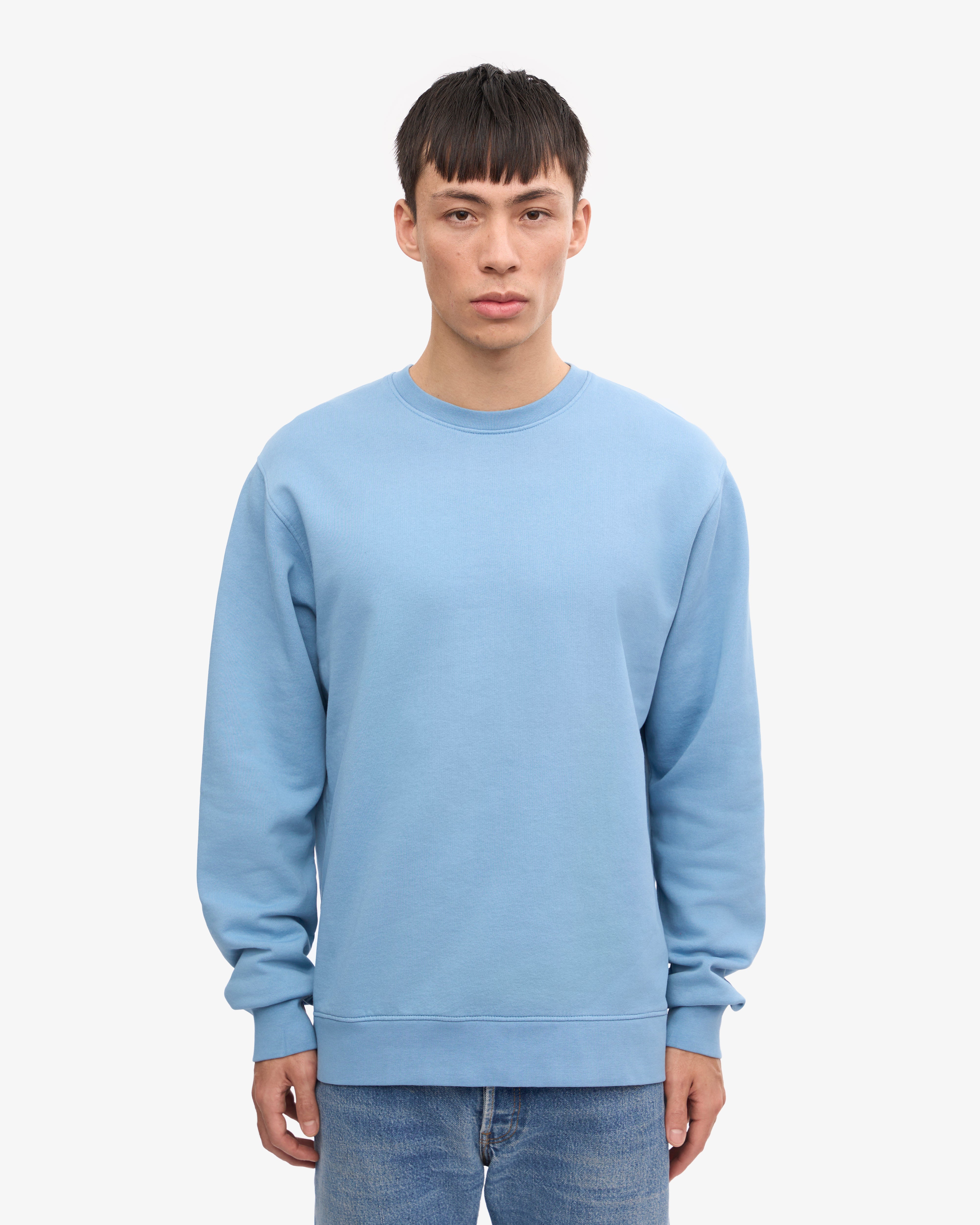 Classic Organic Cotton Crew Neck T-Shirt for Men & Women - Soft & Comfortable Seaside Blue - Perfect for Casual Wear, Beach Outings & Everyday Comfort