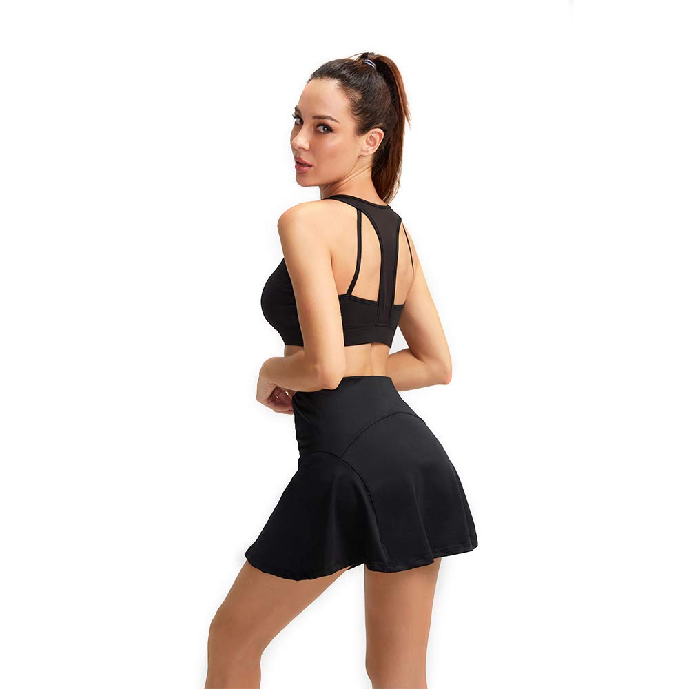 TopTie Women's Quick Dry High Waisted Tennis Skirt - Pleated Athletic Golf Skirt with Pockets - Perfect for Tennis, Golf, Running & Workouts
