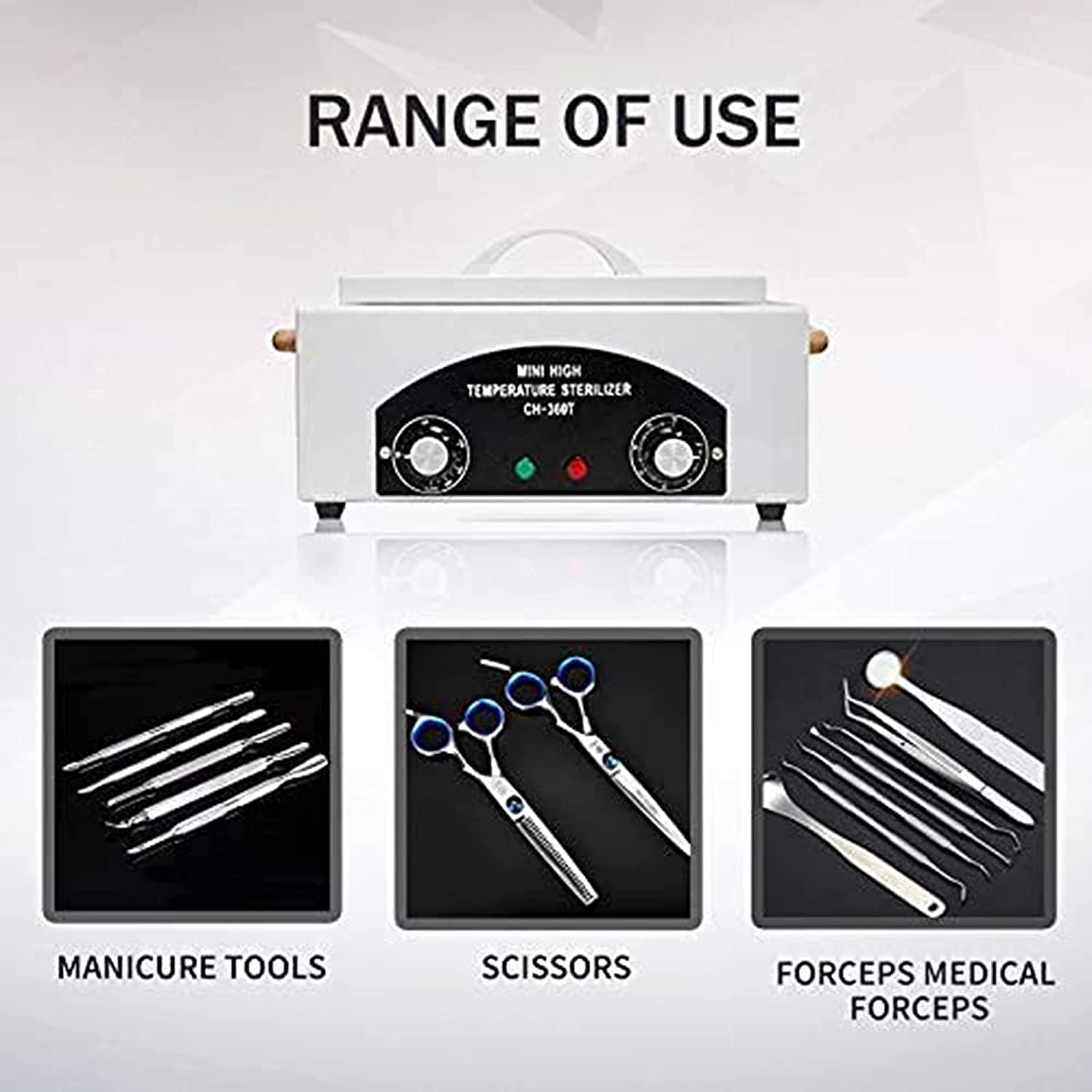 Professional Nail Tool Sterilizer - High Temperature Dry Heat Disinfection for Salon Equipment, Manicure Tools & Metal Tweezers - Perfect for Nail Salons, Spas & Home Use
