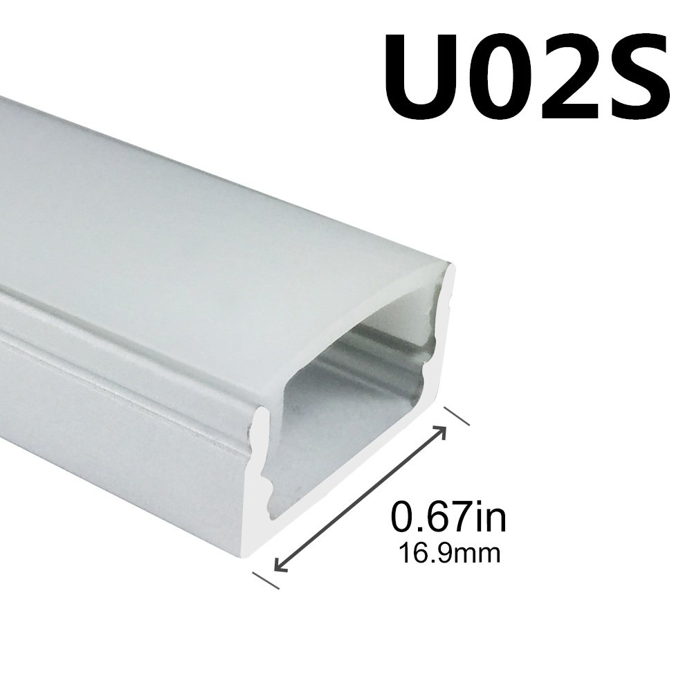 LightingWill 6.6ft/2M 20 Pack (131ft/40M) U-Shaped Aluminum LED Channel System for LED Strip Lights - 9x17mm Silver Profile with White Diffuser Cover, End Caps & Mounting Clips - Perfect for Home, Kitchen, Cabinet, and Commercial Lighting
