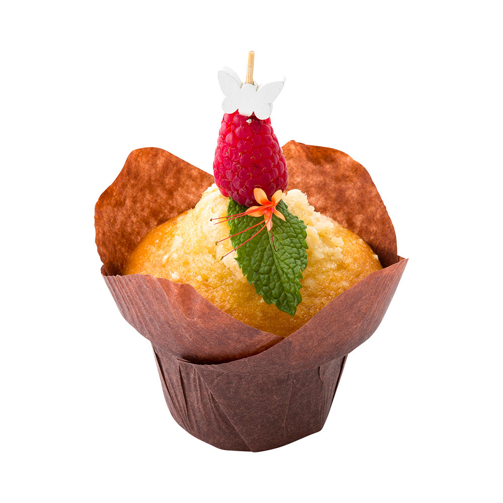 6 oz Daffodil Brown Paper Baking Cups - Greaseproof Muffin Liners (3.25